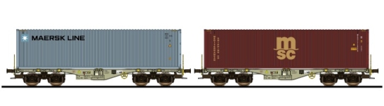 ESU 36605 - H0 - 2-tlg. Set Containertragwagen Maersk Line/MSC, AAEC, Ep. VI